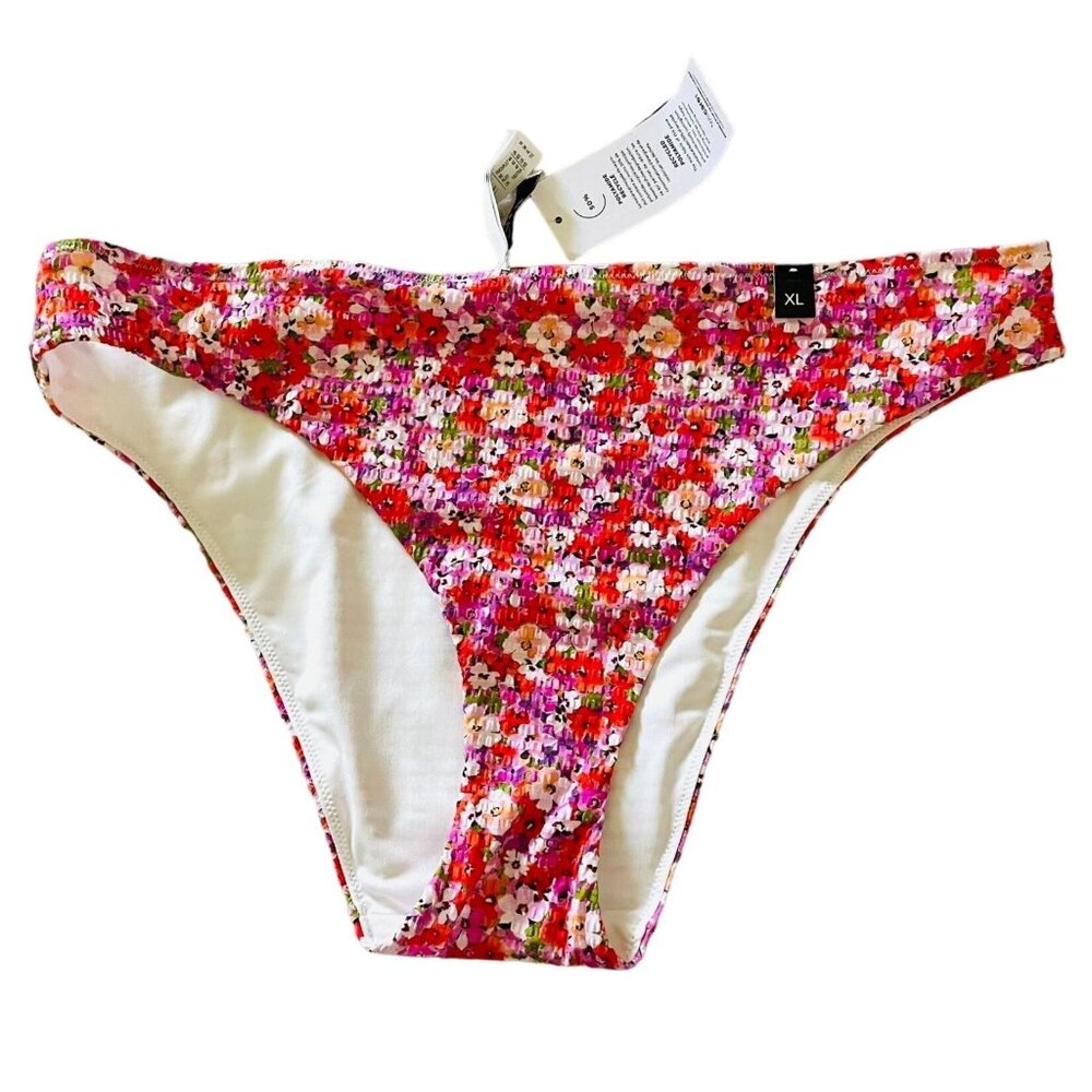 Etam Womens Floral Peonny Bikini Bottoms XL Low-rise from Recycled Polyamide